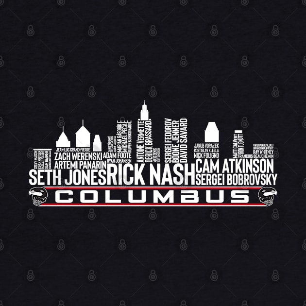 Columbus Hockey Team All Time Legends, Columbus City Skyline by Legend Skyline